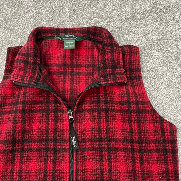 Woolrich vest womens medium red black casual outdoor gorpcore flannel winter - Picture 2 of 10